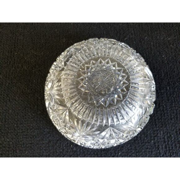 Vintage Brilliant Cut Crystal Bowl – 8” Sawtooth Edge - Picture 5 of 7
